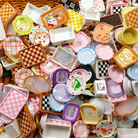 Simulation miniature food tray tableware scene ornaments DIY handmade materials