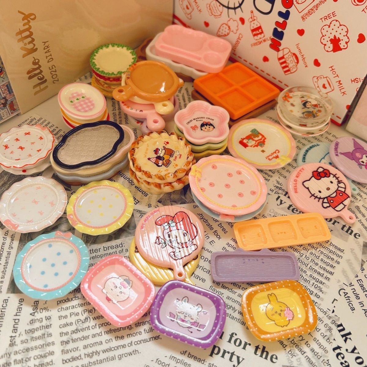Simulation miniature food tray tableware scene ornaments DIY handmade materials