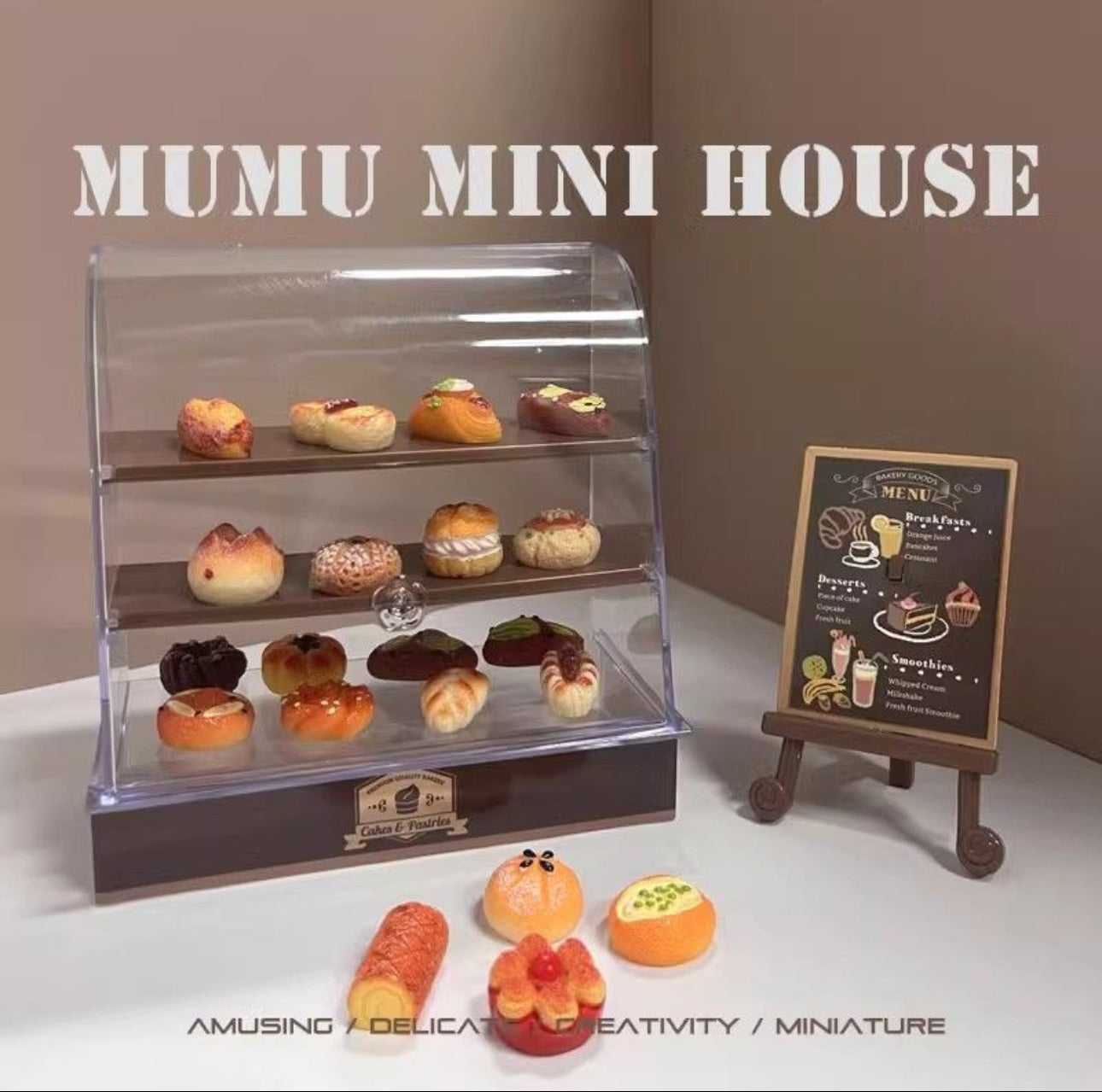 Simulation miniature toy cake cabinet mini cake ornament