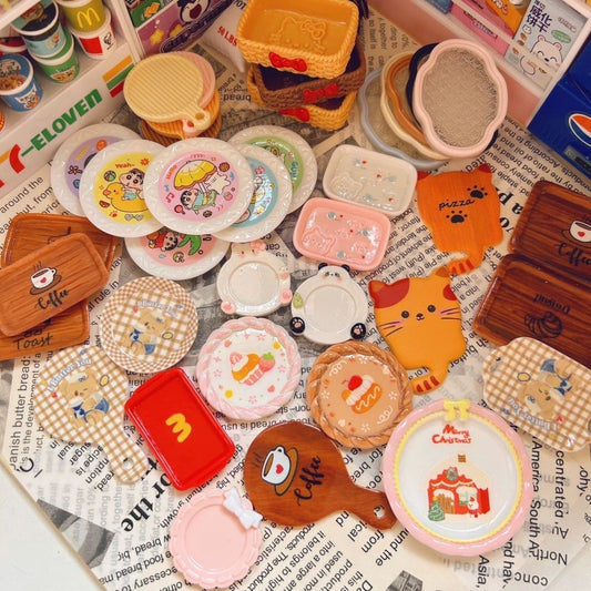 Simulation miniature food tray tableware scene ornaments DIY handmade materials